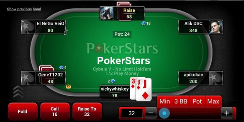 Giao diện đặt cược Poker trực quan