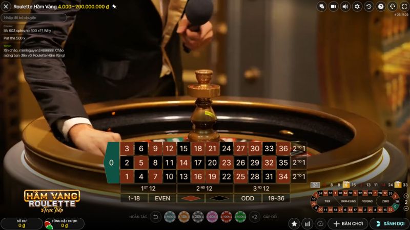 Bàn cược Roulette Hầm Vàng Livestream