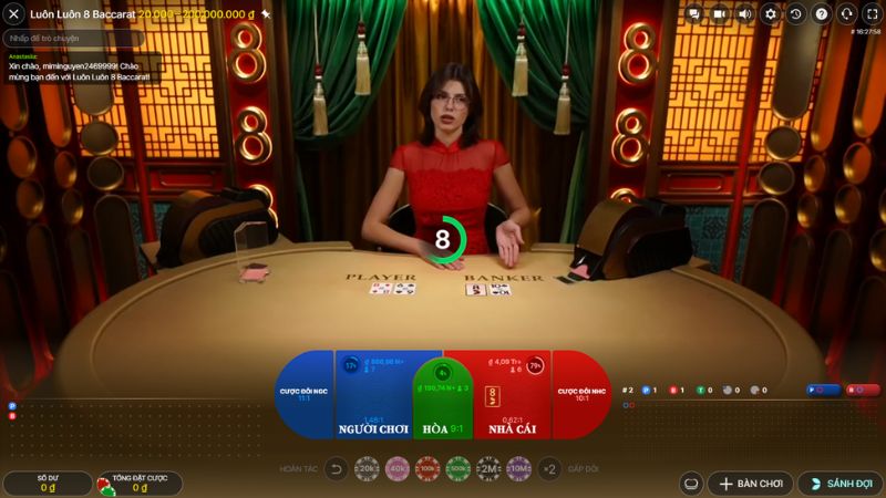 Baccarat Livestream Alo789 2 Trải nghiệm chơi Baccarat Livestream cùng dealer người thật